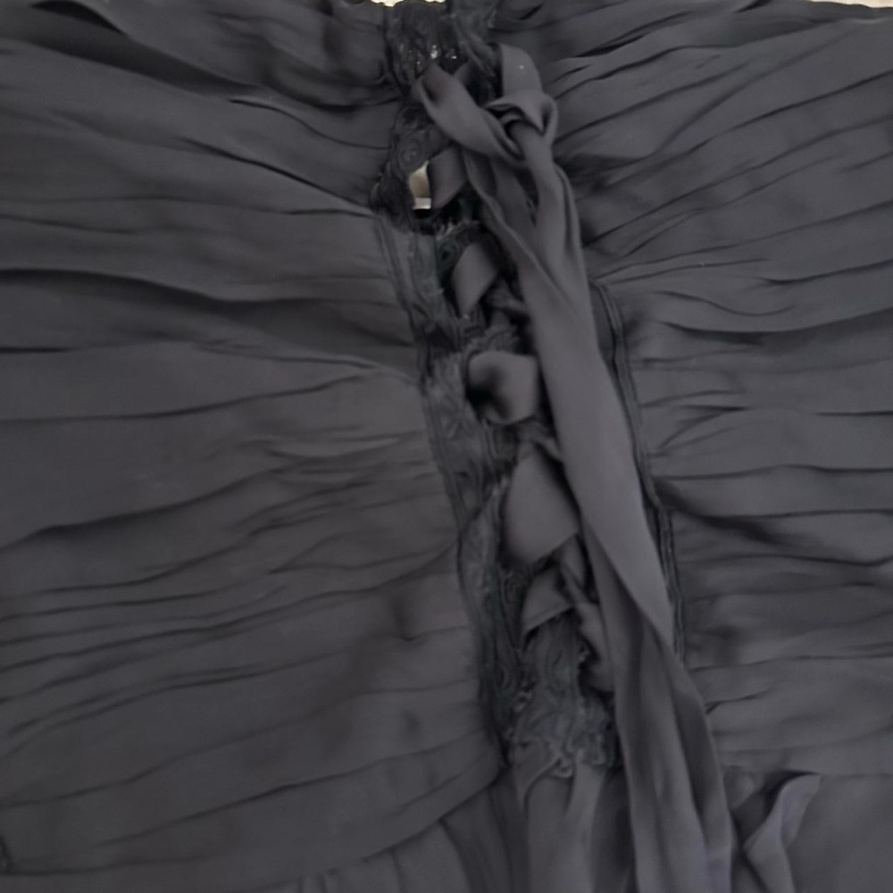 Free people Aurelia silky corset top - black lace up ribbon, floral embroidery - Picture 3 of 9